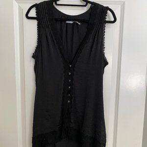 Urban Outfitters Black Silk Blouse